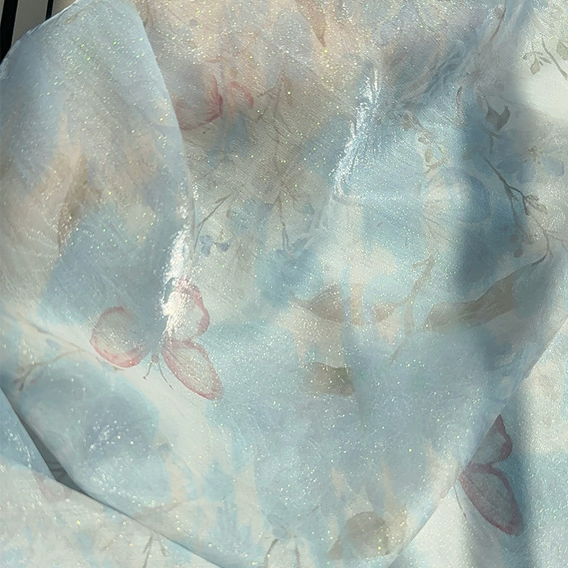 Sewing Garments - Tecido Estampado Digital Jacquard Floral Estilo