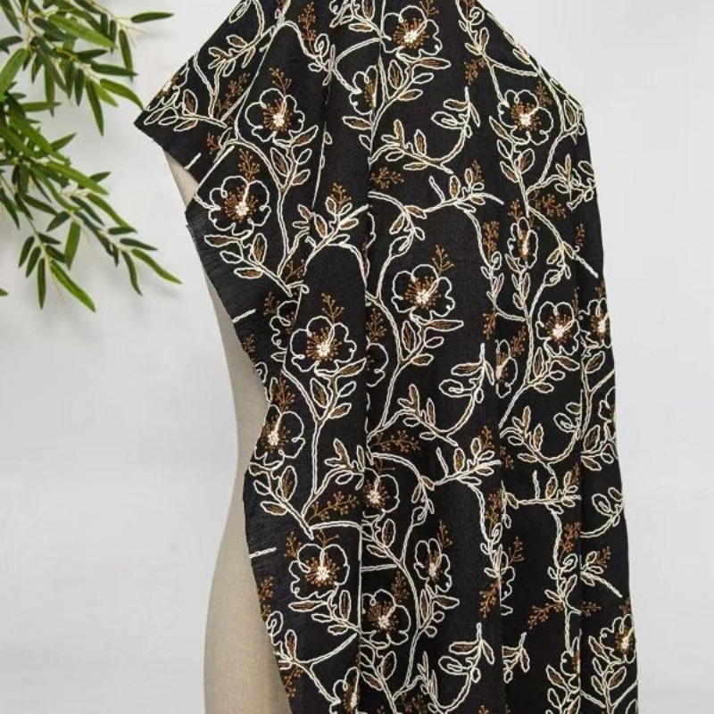 Tecido de Renda de Tule Bordad - Sewing Cotton avaliação e preço