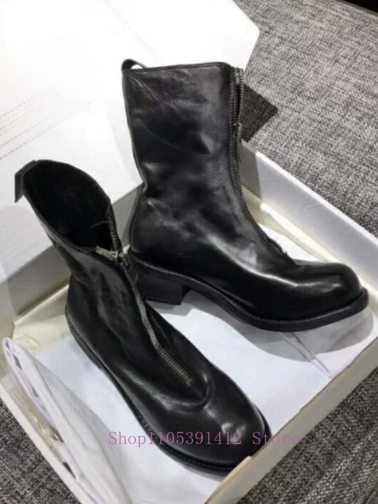 Botas Masculinas de Luxo em Co - Sewing Front Zipper avaliação e preço