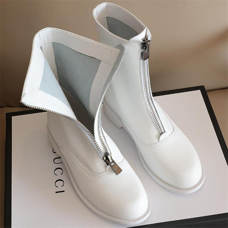 3cm Genuine Leather Trend Fron - Sewing Front Zipper avaliação e preço